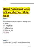 HESI Exit Practice Exam Questions and Answers Top Rated A &plus; Latest Version