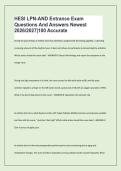 HESI LPN-AND Entrance Exam &NewLine;Questions And Answers Newest&NewLine;2026&sol;2027&vert;100 Accurate