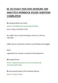 BA 323 EXAM 2 2026 DATA MODELING AND &NewLine;ANALYTICS WORKBOOK SOLVED QUESTIONS &NewLine;COMPILATION
