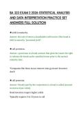 BA 323 EXAM 2 2026 STATISTICAL ANALYSIS &NewLine;AND DATA INTERPRETATION PRACTICE SET &NewLine;ANSWERS FULL SOLUTION