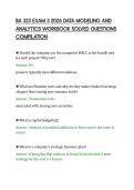 BA 323 EXAM 3 2026 DATA MODELING AND &NewLine;ANALYTICS WORKBOOK SOLVED QUESTIONS &NewLine;COMPILATION 