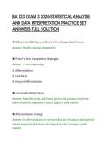 BA 323 EXAM 3 2026 STATISTICAL ANALYSIS &NewLine;AND DATA INTERPRETATION PRACTICE SET &NewLine;ANSWERS FULL SOLUTION