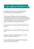 GACE SPECIAL EDUCATION ADVANCED&NewLine;PREP SHEET 2026 QUESTIONS GRADED A&plus;