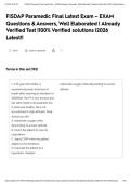 FISDAP Paramedic Final Latest Exam &ndash; EXAM Questions & Answers&comma; Well Elaborated &vert; Already Verified Test &vert;100&percnt; Verified solutions &vert;2026 Latest&excl;&excl;&NewLine;&NewLine;