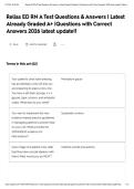 Relias ED RN A Test Questions & Answers &vert; Latest Already Graded A&plus; &vert;Questions with Correct Answers 2026 latest update&excl;&excl;&NewLine;&NewLine;