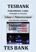 Updated Latest 2026 2027 Test Bank For Paramedic Care Principles And Practice Volume 2 Patient Assessment 5th Edition By Bryan E Bledsoe Complete Questions And Answers Comprehensive EMS Paramedic Training Patient Assessment Emergency Medical Services Clin