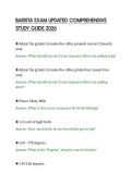 BARISTA EXAM UPDATED COMPREHENSIVE &NewLine;STUDY GUIDE 2026
