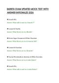 BARISTA EXAM UPDATED MOCK TEST WITH &NewLine;ANSWER RATIONALES 2026 