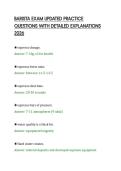 BARISTA EXAM UPDATED PRACTICE &NewLine;QUESTIONS WITH DETAILED EXPLANATIONS &NewLine;2026 