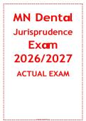 Minnesota Dental Jurisprudence Exam Study Guide PDF &vert; Actual Exam Questions&comma; Answers & Legal Practice Review 2026&sol;2027