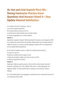 AL Hot and Cold Asphalt Plant Mix&NewLine;Paving Contractor Practice Exam&NewLine;Questions And Answers Rated A&plus; New&NewLine;Update Assured Satisfaction