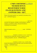 CNRN CERTIFIED &NewLine;NEUROSCIENCE &NewLine;REGISTERED NURSE &NewLine;EXAM QUESTIONS AND &NewLine;ANSWERS 2026 - 2027 