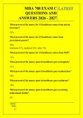 MHA 708 EXAM C &NewLine;QUESTIONS AND &NewLine;ANSWERS 2026 - 2027