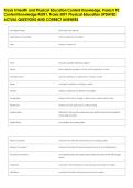 Praxis II Health and Physical Education Content Knowledge&comma; Praxis II PE &NewLine;Content Knowledge &num;5091&comma; Praxis 5091 Physical Education UPDATED &NewLine;ACTUAL QUESTIONS AND CORRECT ANSWERS