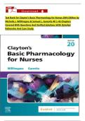 Test Bank for Clayton&rsquo;s Basic Pharmacology for Nurses 20th Edition by Michelle J&period; Willihnganz & Samuel L&period; Gurevitz All 1-45 Chapters Covered With Questions And Verified Solutions With Detailed Rationales And Case Study&period;