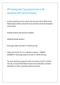 ATI testing level 2 proctored exam 1-40 questions with correct answers