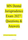 Minnesota Dental Jurisprudence Exam 2027 &vert; Practice Questions and Answers Study Guide PDF for Dental Licensing Prep