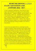 HURST READINESS &NewLine;EXAM 3 QUESTIONS AND &NewLine;ANSWERS 2026 - 2027