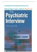 Test Bank For The Psychiatric Interview 5th Edition&lpar; Daniel J&period; Carlat &comma; June 2026&rpar; All Chapters 1-34&vert; Newest Edition
