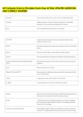 AP Computer Science Principles Exam Prep ACTUAL UPDATED QUESTIONS &NewLine;AND CORRECT ANSWERS 