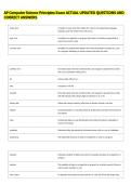 AP Computer Science Principles Exam ACTUAL UPDATED QUESTIONS AND &NewLine;CORRECT ANSWERS 