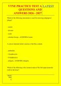 VTNE PRACTICE TEST A &NewLine;QUESTIONS AND &NewLine;ANSWERS 2026 - 2027