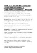 BLUE SEAL STEAM QUESTIONS AND ANSWERS WITH COMPLETE SOLUTIONS 100&percnt; CORRECT RATED A&plus;