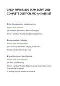 GALEN PHARM 2500 EXAM SCRIPT 2026&NewLine;COMPLETE QUESTION AND ANSWER SET