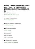 GALEN PHARM 2500 STUDY GUIDE&NewLine;2026 FINAL PAPER PRACTICE&NewLine;QUESTIONS ANSWERS ACCURATE&NewLine;A&plus;