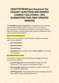 HEALTHSTREAM Jane Assessment Test 2026&sol;2027 QUESTIONS AND VERIFIED CORRECT SOLUTIONS &vert; 100&percnt; GUARANTEED PASS &lpar;NEW UPDATED VERSION&rpar;&NewLine;&NewLine;