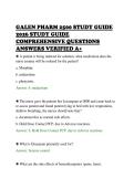 GALEN PHARM 2500 STUDY GUIDE&NewLine;2026 STUDY GUIDE&NewLine;COMPREHENSIVE QUESTIONS&NewLine;ANSWERS VERIFIED A&plus;