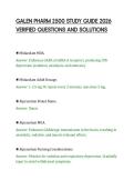 GALEN PHARM 2500 STUDY GUIDE 2026&NewLine;VERIFIED QUESTIONS AND SOLUTIONS