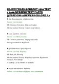 GALEN PHARMACOLOGY 2500 TEST&NewLine;1 2026 NURSING TEST PAPER&NewLine;QUESTIONS ANSWERS GRADED A&plus;