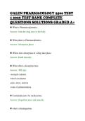 GALEN PHARMACOLOGY 2500 TEST&NewLine;1 2026 TEST BANK COMPLETE&NewLine;QUESTIONS SOLUTIONS GRADED A&plus;