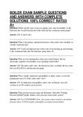 BOILER EXAM SAMPLE QUESTIONS AND ANSWERS WITH COMPLETE SOLUTIONS 100&percnt; CORRECT RATED A&plus;