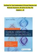 TEST BANK For Tietz Fundamentals of Clinical Chemistry and Molecular Diagnostics&comma; 8th Edition by Nader Rifai&comma; Verified Chapters 1 - 49&comma; Complete Newest Version 2026