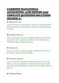 GARRISON MANAGERIAL&NewLine;ACCOUNTING 12TH EDITION 2026&NewLine;COMPLETE QUESTIONS SOLUTIONS&NewLine;GRADED A&plus;