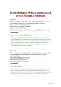 PEARSON NCLEX-RN Exam Questions and Correct Answers & Rationales