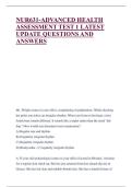 NUR631-ADVANCED HEALTH ASSESSMENT TEST 1 LATEST UPDATE QUESTIONS AND ANSWERS&NewLine;&NewLine;&NewLine;&NewLine;