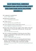 GCAP INDUSTRIAL AMMONIA&NewLine;REFRIGERATION CERTIFICATION SCRIPT&NewLine;2026 QUESTIONS WITH SOLUTIONS&NewLine;GRADED A&plus;