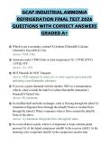 GCAP INDUSTRIAL AMMONIA&NewLine;REFRIGERATION FINAL TEST 2026&NewLine;QUESTIONS WITH CORRECT ANSWERS&NewLine;GRADED A&plus;