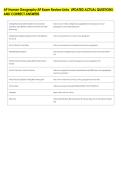 AP Human Geography AP Exam Review Links  UPDATED ACTUAL QUESTIONS &NewLine;AND CORRECT ANSWERS 