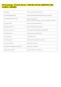 AP Psychology- AP Exam Review  UPDATED ACTUAL QUESTIONS AND &NewLine;CORRECT ANSWERS 