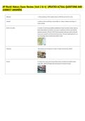 AP World History Exam Review &lpar;Unit 3 & 4&rpar;  UPDATED ACTUAL QUESTIONS AND &NewLine;CORRECT ANSWERS