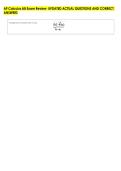 AP Calculus AB Exam Review  UPDATED ACTUAL QUESTIONS AND CORRECT &NewLine;ANSWERS 
