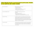 AONN Certification Modules&colon; Community Outreach and Prevention  UPDATED &NewLine;ACTUAL QUESTIONS AND CORRECT ANSWERS 