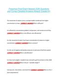 Fresenius Final Exam Newest 2026 Questions &NewLine;and Correct Detailed Answers Already Graded A&plus; 