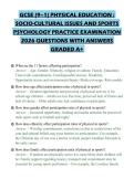 GCSE &lpar;9&ndash;1&rpar; PHYSICAL EDUCATION &colon;&NewLine;SOCIO-CULTURAL ISSUES AND SPORTS&NewLine;PSYCHOLOGY PRACTICE EXAMINATION&NewLine;2026 QUESTIONS WITH ANSWERS&NewLine;GRADED A&plus;
