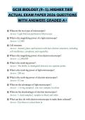 GCSE BIOLOGY &lpar;9&ndash;1&rpar;&colon; HIGHER TIER&NewLine;ACTUAL EXAM PAPER 2026 QUESTIONS&NewLine;WITH ANSWERS GRADED A&plus;
