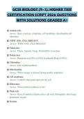 GCSE BIOLOGY &lpar;9&ndash;1&rpar;&colon; HIGHER TIER&NewLine;CERTIFICATION SCRIPT 2026 QUESTIONS&NewLine;WITH SOLUTIONS GRADED A&plus;